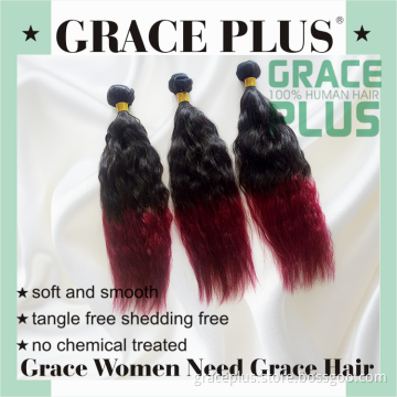 fashion 2015 ombre black and burgundy brazilian hair weave bundles